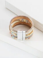 Colorful woven multilayer leather bracelet