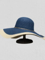 Contrast Chain Straw Big Brim Hat