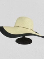 Contrast Chain Straw Big Brim Hat