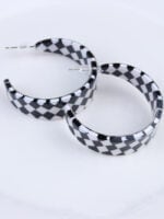 Contrast Check C-Hoop Earrings