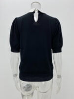 Wholesale Contrast Lapel Puff Sleeve T-Shirt