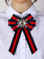 Wholesale Contrast Stripe Bee Bow Tie