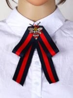 Wholesale Contrast Stripe Bee Bow Tie