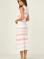 Wholesale Contrast Stripe Sleeveless Knit Dress