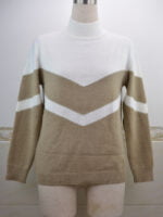 Contrast-panel turtleneck sweater