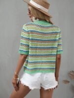 Wholesale Contrast-paneled cut-out knit top