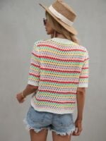 Wholesale Contrast-paneled cut-out knit top