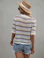 Wholesale Contrast-paneled cut-out knit top