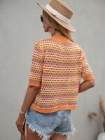 Wholesale Contrast-paneled cut-out knit top