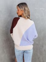 Contrasting Color Panel Fashion Sweater