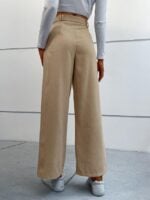 Corduroy Lace-Up Wide-Leg Pants