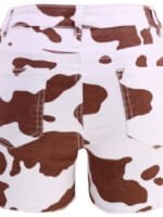 Wholesale Cow Print Casual Denim Shorts