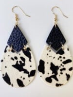 Cow Print Trendy Leather Earrings