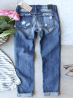 Casual Print Patch Jeans