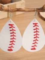 Creative baseball embroidered earrings