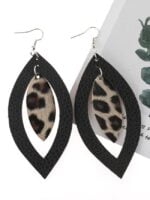 Cutout Leopard Print PU Earrings