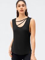 Wholesale Cutout Slit Sleeveless Yoga Top