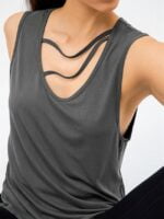 Wholesale Cutout Slit Sleeveless Yoga Top