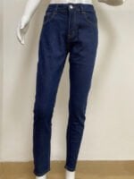 Dark blue high-rise hip jeans