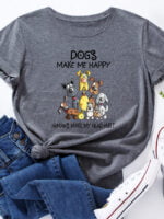 Wholesale Dog Story Print Short Sleeve T-Shirt