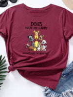 Wholesale Dog Story Print Short Sleeve T-Shirt