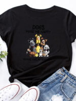 Wholesale Dog Story Print Short Sleeve T-Shirt