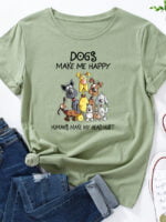 Wholesale Dog Story Print Short Sleeve T-Shirt