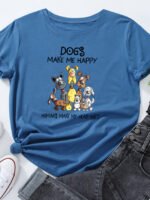 Wholesale Dog Story Print Short Sleeve T-Shirt