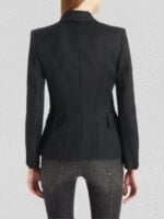 Double Breasted Lapel Collar Flap Detail Blazer