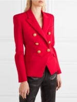 Double Breasted Lapel Collar Flap Detail Blazer