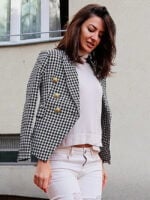 Double Breasted Lapel Collar Flap Detail Blazer