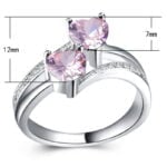 Wholesale Double Heart Zircon Ring