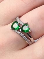 Wholesale Double Heart Zircon Ring