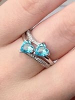 Wholesale Double Heart Zircon Ring