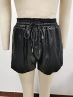 Wholesale Drawstring Elastic Waist Leather Pants