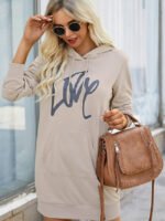 Drawstring Letter Print Casual Hoodies