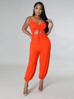 Wholesale Drawstring Sling Cropped Two-Piece Set