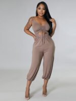 Wholesale Drawstring Sling Cropped Two-Piece Set