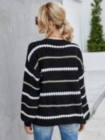 Drop Shoulder Striped Sweater