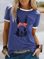 Wholesale Easter Bunny Contrast Short Sleeve T-Shirt