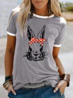 Wholesale Easter Bunny Contrast Short Sleeve T-Shirt