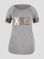 Wholesale Easter Bunny Leopard Print T-Shirt