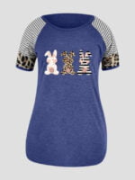 Wholesale Easter Bunny Leopard Print T-Shirt