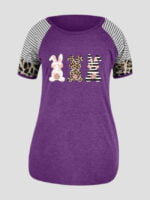 Wholesale Easter Bunny Leopard Print T-Shirt