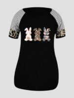 Wholesale Easter Bunny Leopard Print T-Shirt