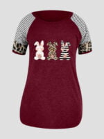 Wholesale Easter Bunny Leopard Print T-Shirt