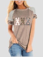 Wholesale Easter Bunny Leopard Print T-Shirt