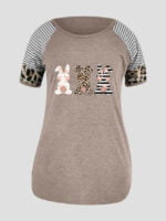 Wholesale Easter Bunny Leopard Print T-Shirt