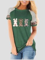 Wholesale Easter Bunny Leopard Print T-Shirt