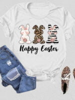 Wholesale Easter Bunny Letter Print T-Shirt